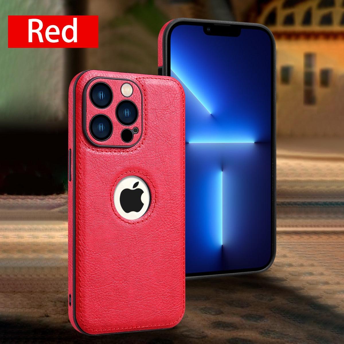 Luxury Leather Case for iPhone 14 13 12 11 Pro MAX XS XR 7 8 Plus Classic Silicone Phone Cover  Leather Case Thin Flexible Soft Grip Luxury PU Leather Cover for Men Durable Anti-Scratch Full Phone Cases Stevvex