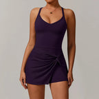 EcoSport Femme: V-Neck Tennis Dress w/ Bra & Shorts THRIXINE