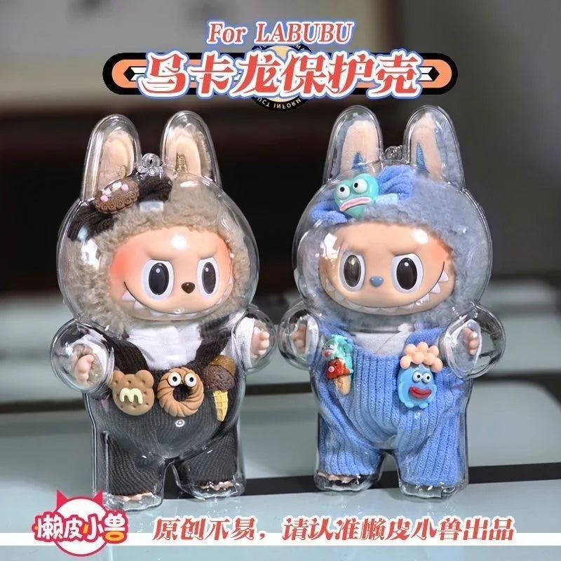 LABUBU V1 V2 transparent protective shell macaron standing protective cover dust cover doll labubu protector case Lootquake LLC