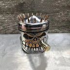 Carving Piston Skull Face Realistic Sculpture Skull Man Head Statue Garden Office Home Decor Halloween Party Skeleton Figurine