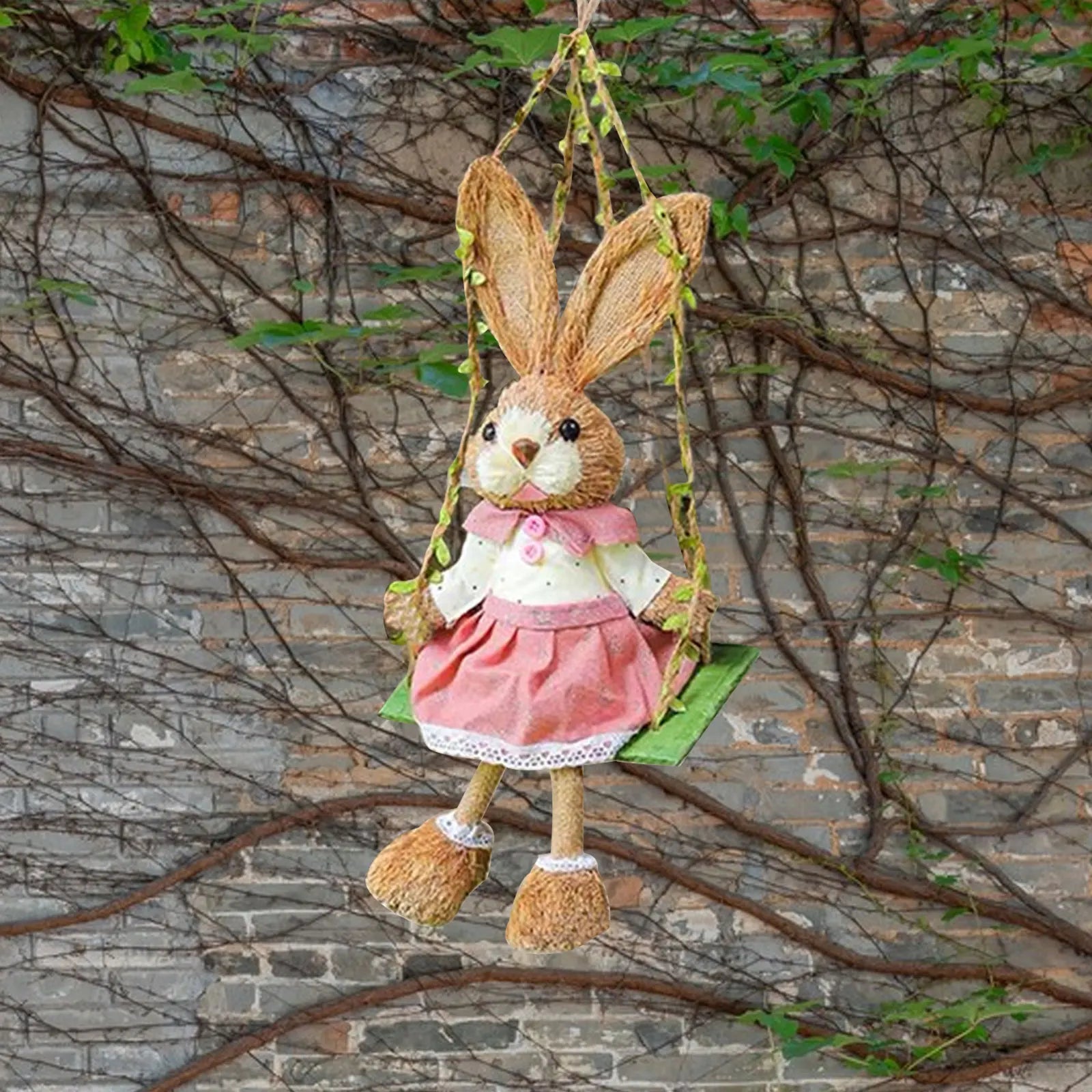 Easter Bunny Pendant Swing Rabbit Hanging Ornament for Dining Room Holiday Collections Display Home Decor Wedding Party Art Gift Lootquake LLC