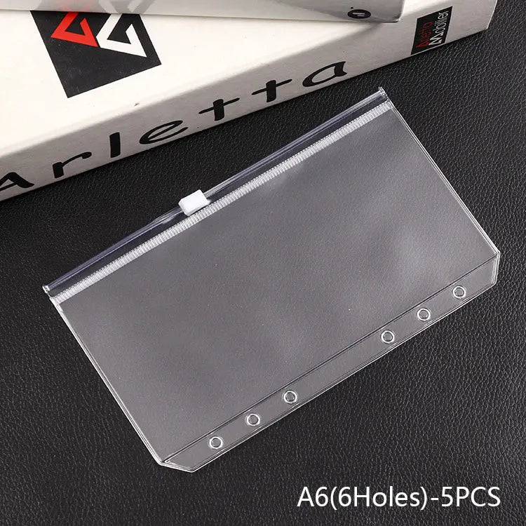 5pcs Transparent Zipper PVC Storage Bag Antioxidant Matte A5/A6 Cash Envelope Information Storage Folder School Office Supplies Lootquake LLC