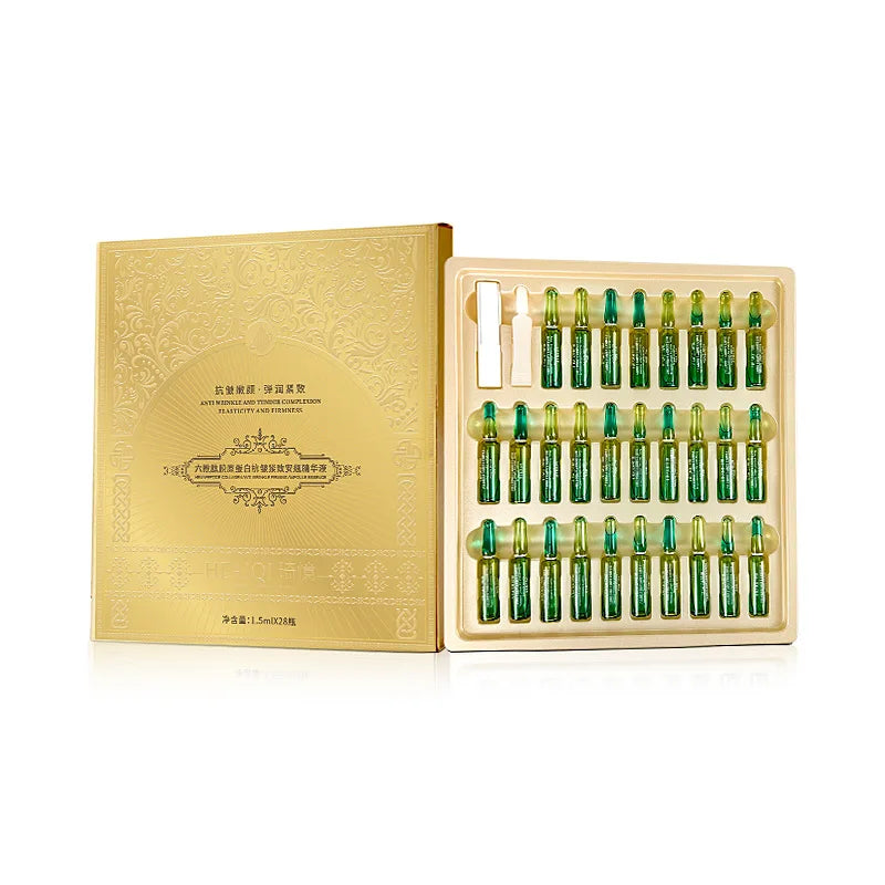 28 Pieces Set Six Peptide Collagen Anti Wrinkle Firming Ampoule Essence Anti-aging Light Line Essence Liquid Beauty Salon Kit Lootquake LLC