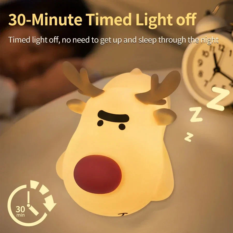 Animal Led Night Light Rechargeable Dimmable Silicone Table Lamp Children's Night Light for Nursery Bedroom Cute Birthday Gift Pi-Mart