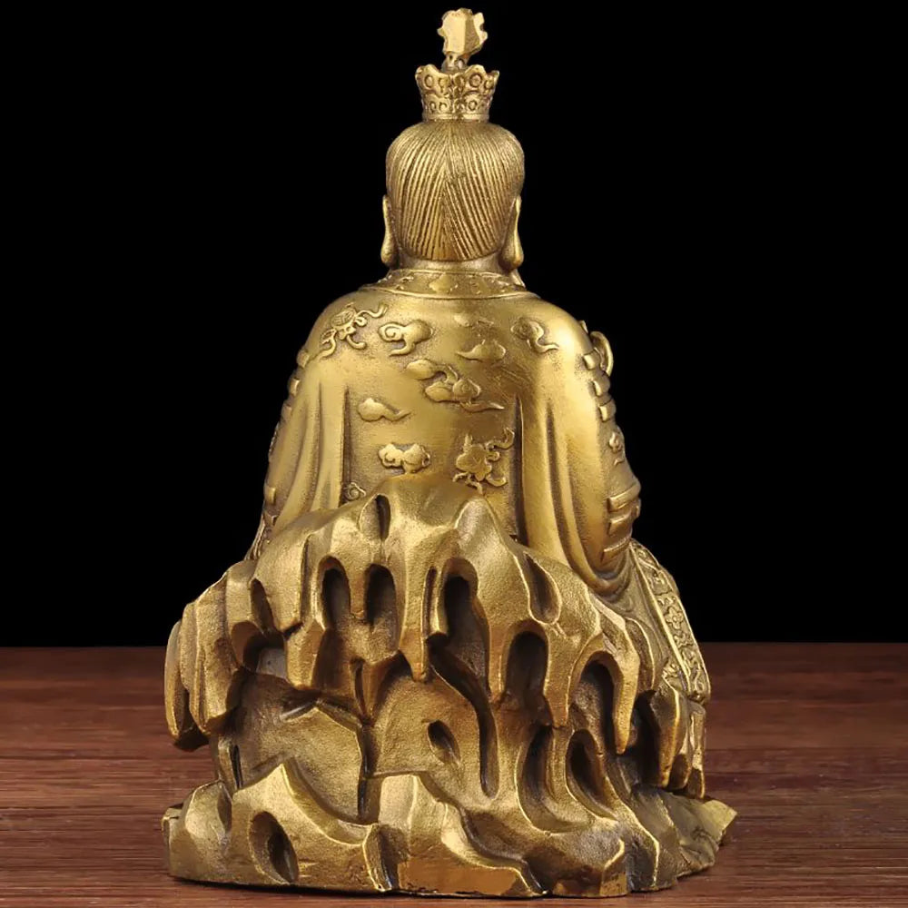 Chinese Brass Seiko Taoism Taishang Laojun Crafts Buddha Statue Ornament Sculpture Carving Buddha Statue Collection Home Decor Lootquake LLC