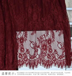 3Meters/lot Off White French Chantilly Lace Fabric , Eyelash Embroidery Lace Craft Bridal Veil Lace Accessory 150cm Width