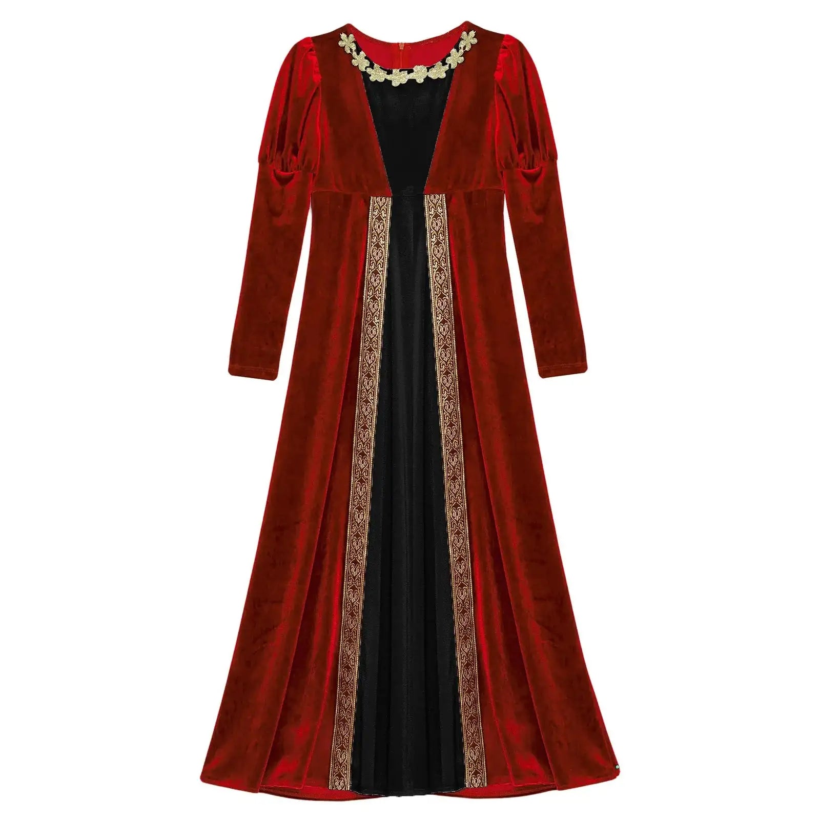 Girls Velvet Medieval Princess Dress Long Sleeve Renaissance Retro Robe Ancient Roman Long Dress for Halloween Carnival Party