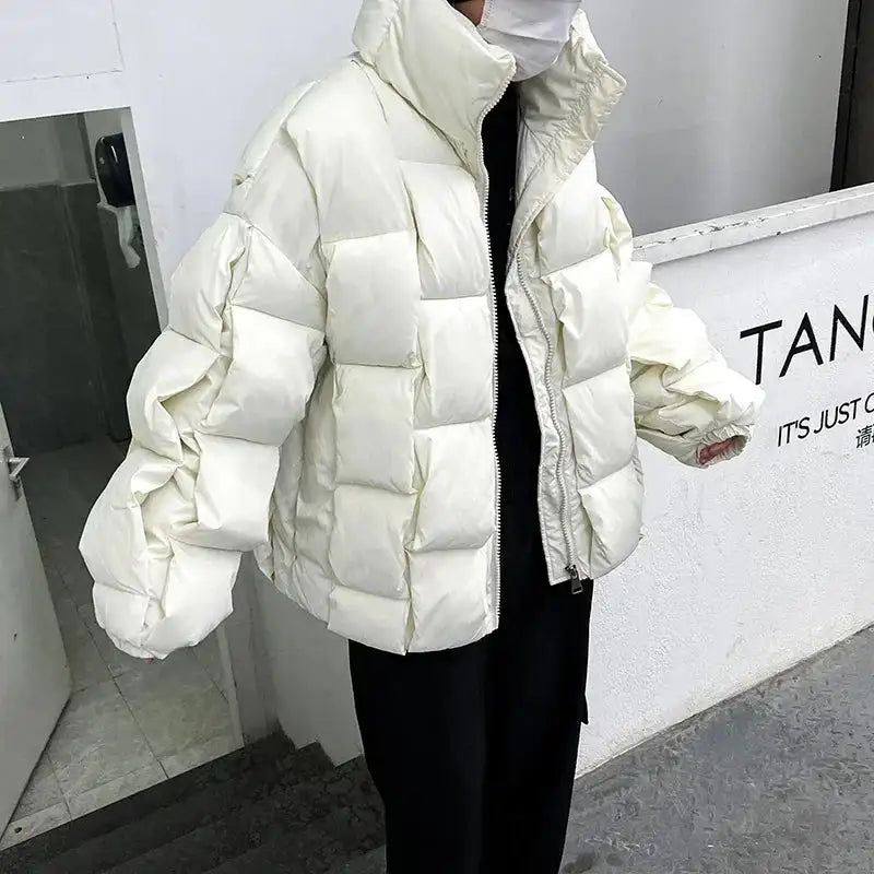 2023 Korean Fashion Thick Winter Jacket Men Parkas Jacket Men Outwear Coats Solid Stand Collar Windbreaker Cotton Padded Jacket