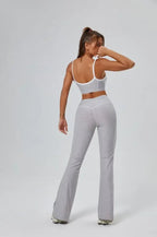 FlareLift Yoga Set: High-Waist Pants & Backless Bra THRIXINE
