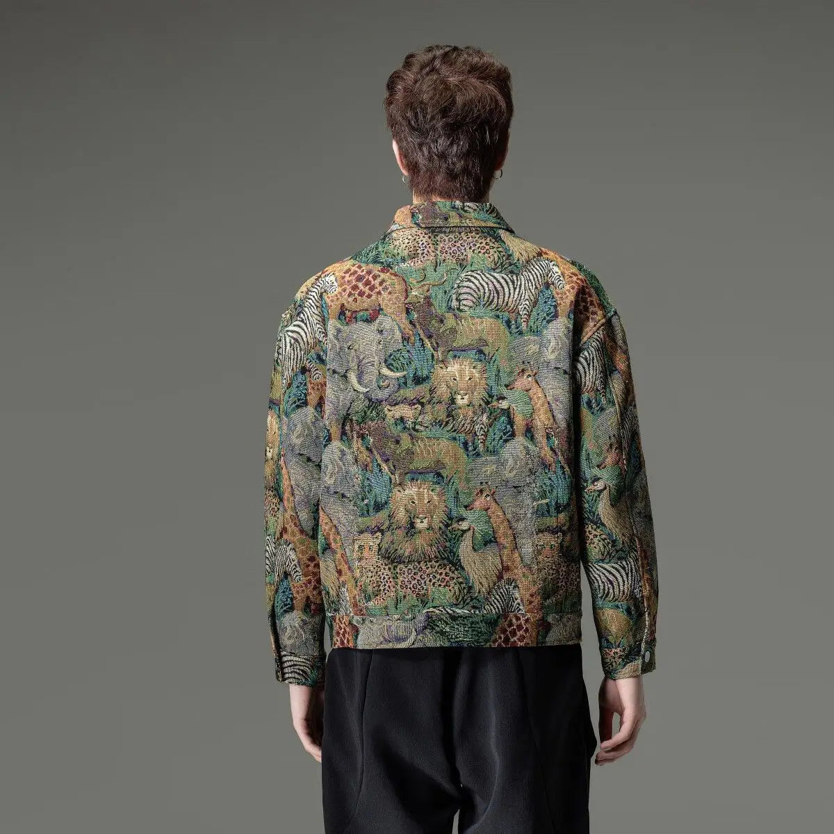 New Chinese Style Men's Clothing Trendy Casual Printed Jacket Men's Styles Domineering and Trendy Styles Pi-Mart