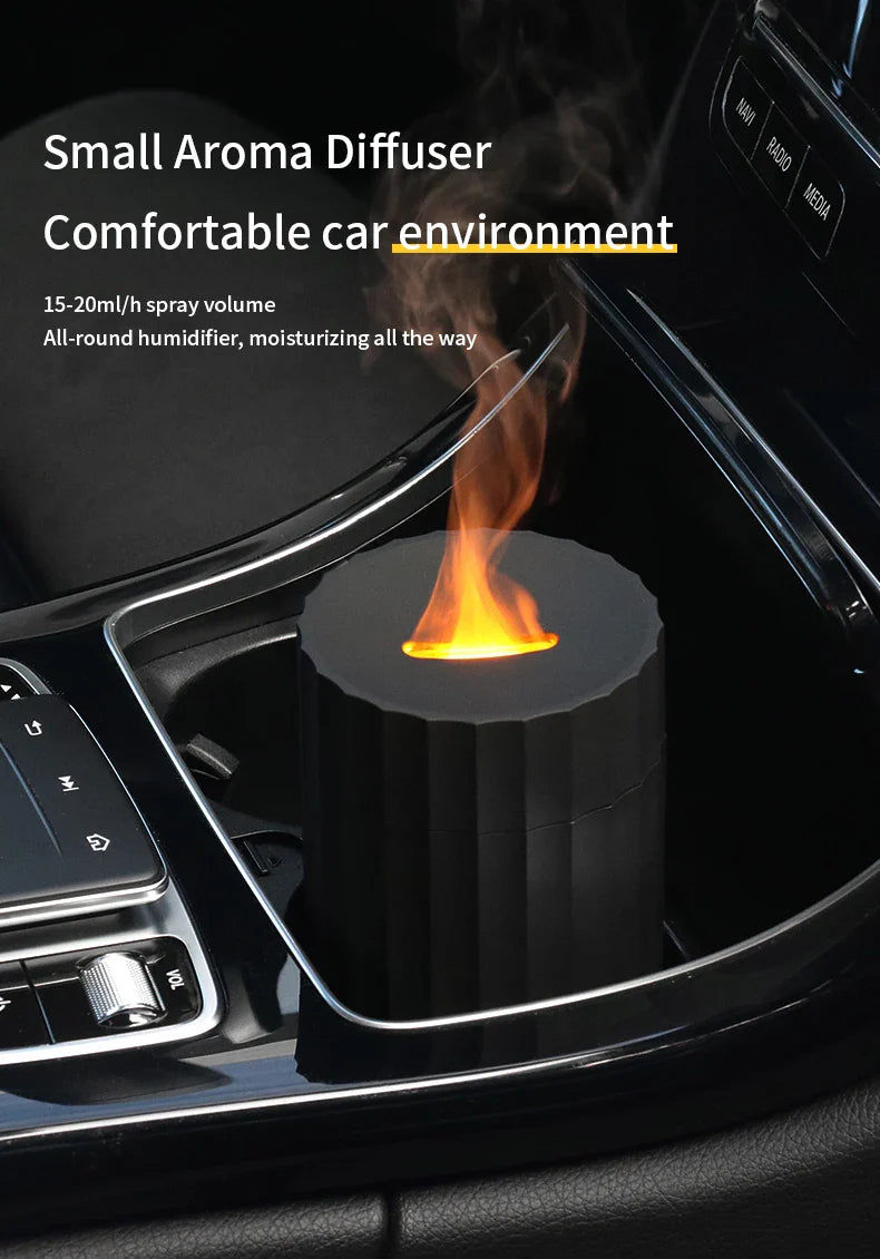Newest RGB Flame Aroma Diffuser Aromatherapy Essential Oil Difusor USB Portable Air Humidifier Ultrasonic Nebulizer For Home Car