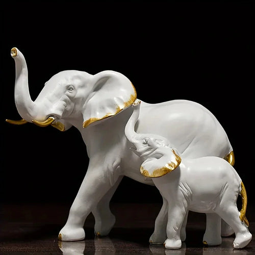 1pairs Creative Modern Decor Animal Resin Elephant Statues & Figurines Sculpture Living Room Table Ornaments Crafts Lootquake LLC