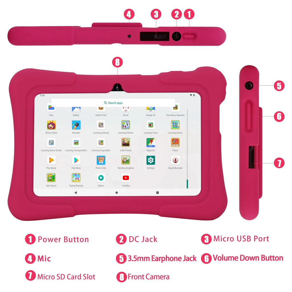 PRITOM 7 Inch Kids Tablet Quad Core Android 10 32GB WiFi Bluetooth Educational Software Installed Lootquake LLC