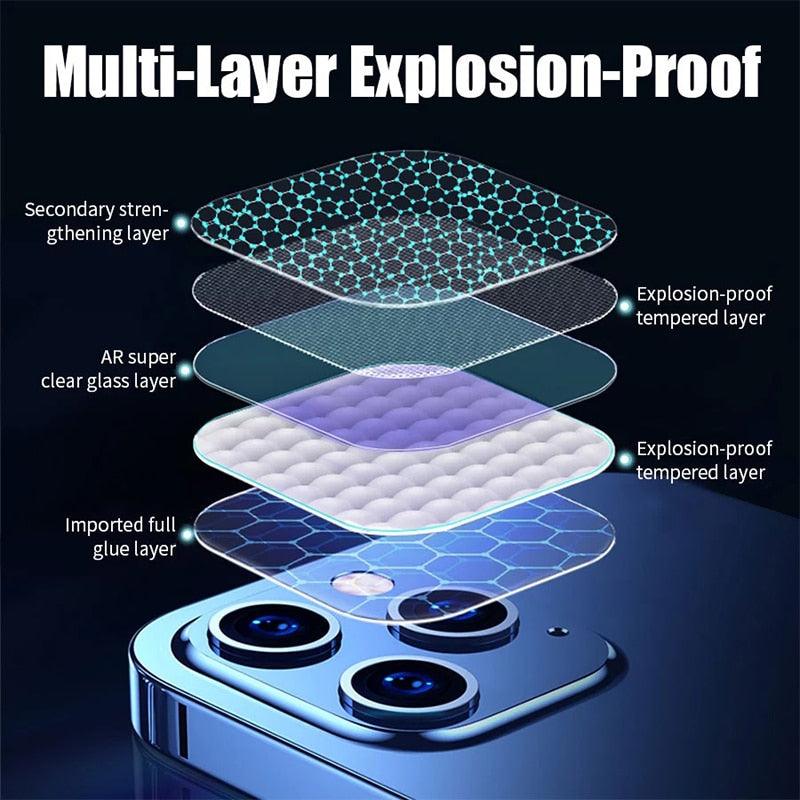 4Pc Camera Lens Protector For iPhone 14 13 12 Pro Max Full Cover Tempered Glass For iPhone 13 12 Mini Camera Protector Lens Film Camera Protective Glass For iphone Stevvex