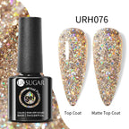 UR SUGAR Blue Color Rubber Base Gel Nail Polish Gold Glitter Base Gel Top Coat Soak Off UV LED Gel Nail Art Varnish Manicure Lootquake LLC