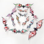 Halloween 3D Luminous Bats Decoration Plastic Bat Wall Stickers for Home Window Decor Yard Sign Outdoor Lawn Spooky Party