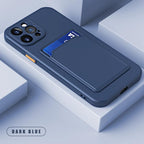 White Soft Wallet Card Holder Phone Case For iPhone 11 12 13 Pro Max Camera Protective Case Wallet Holder Cover Soft Portable Silicone Back Cover Durable Phone Case Stevvex