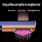 Professional 2-in-1 Hair Dryer and Straightener Negative Ion Iron Long Lasting Styling Tool Wet and Dry Straightener