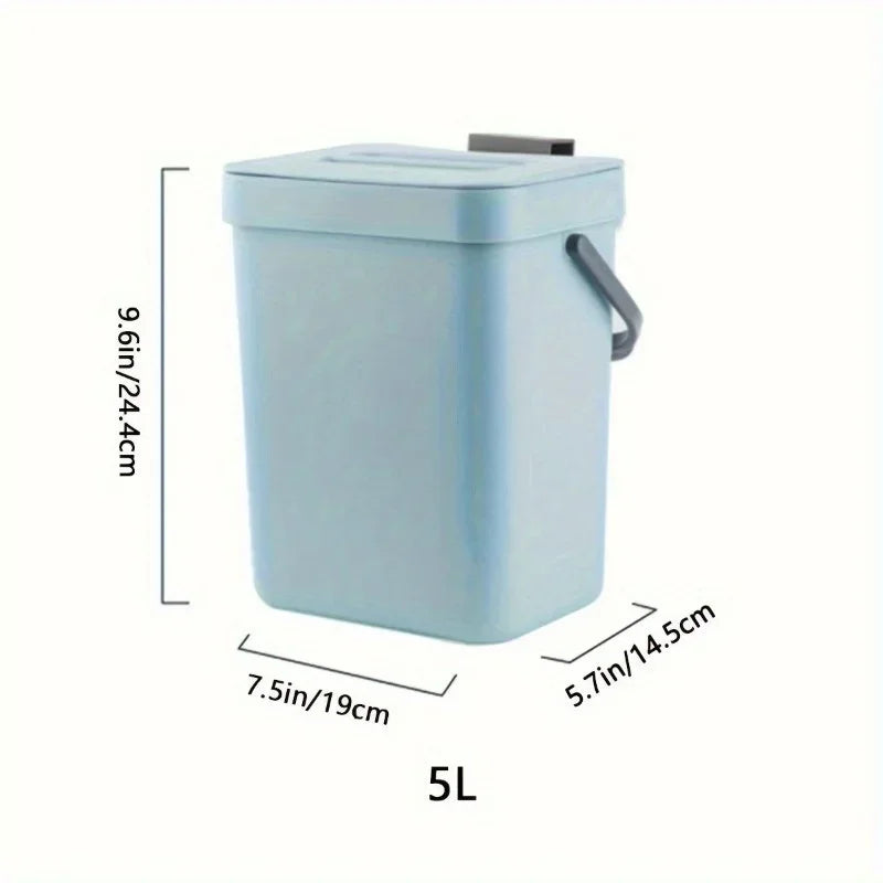 Space-Saving Quiet-Close Trash Can - 3/5L, Eco-Friendly Sealed Bin For Kitchen & Office, No Electricity Needed Lootquake LLC