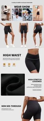 3 Pack Women's High Waisted Biker Shorts Super Soft Tummy Control No See Through Workout Yoga Running Push Up Gym Fitness Shorts