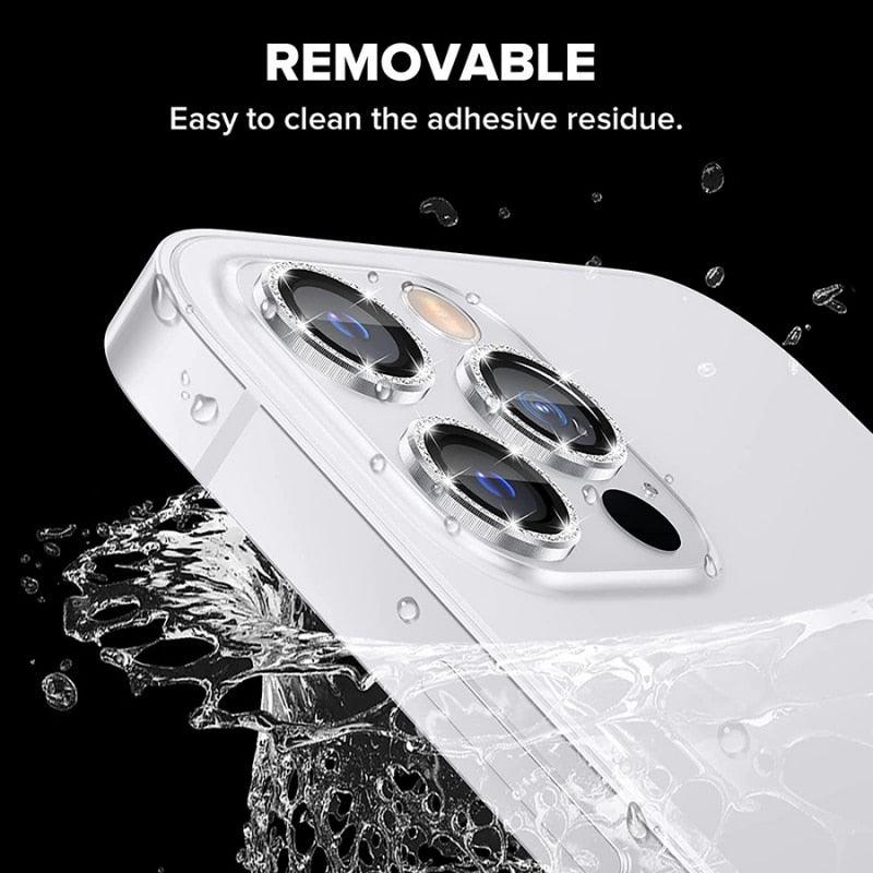 3/1Pcs Luxury Camera Lens Protector For iPhone13 12 11 Pro Max Camera Protective For iPhone 12 13 Mini Back Lens Glass Camera Cover Circle Tempered Glass Protector Stevvex