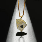 Men Hip Hop Full Rhinestone King Queen Pendants Necklaces Bling Bling Iced Out Cuban Link Chain Hiphop Necklace Men Jewelry Gift