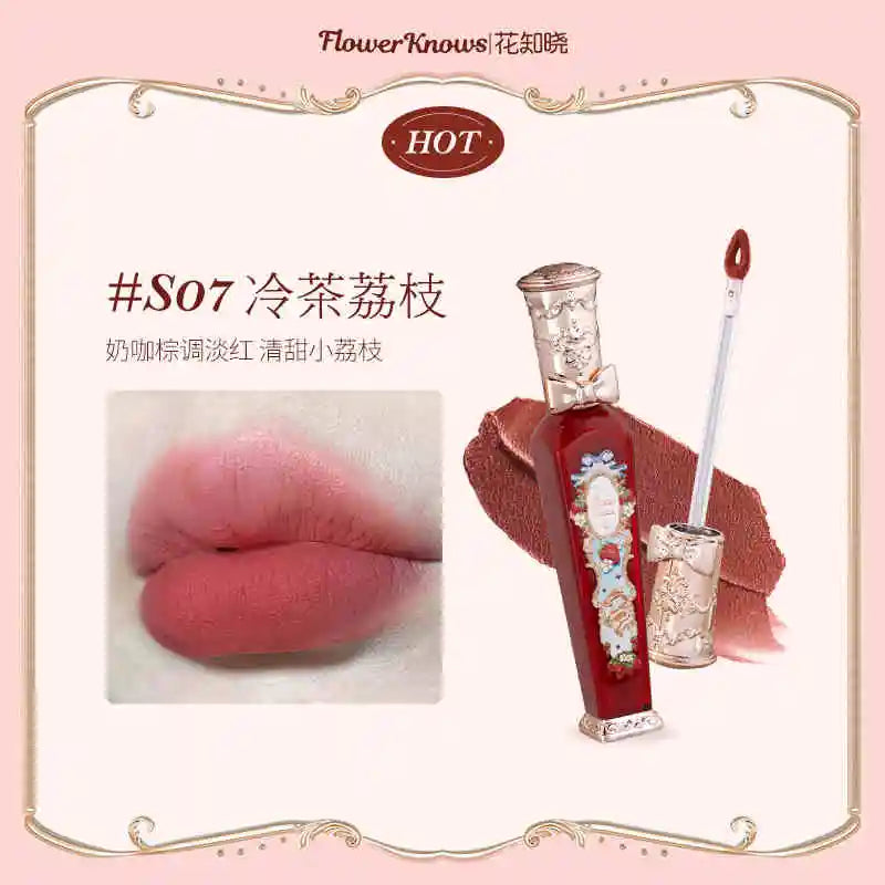 Flower Knows Strawberry Rococo Series Cloud Lip Cream Lip Gloss Long Lasting Velvet Lip Tint Lipstick for Women Cosmetic Lootquake LLC