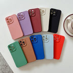 Bright Colors Soft Silicone Phone Case For iPhone 11 Pro Max X XR XS Max 7 8 6S Plus Mini Camera Protection Back Cover Silicone Camera Protection Case Soft Scratch-Resistant Case For Iphone Stevvex