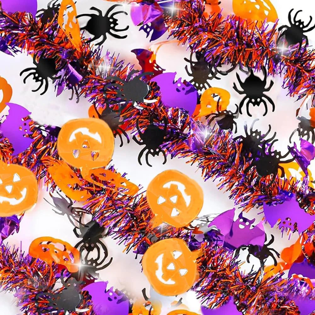 3PCS Halloween Party Streamers - Thickened Bat/Spider/Pumpkin Decor, Haunted House Hanging Garlands, Festive Ghost Festival Deco