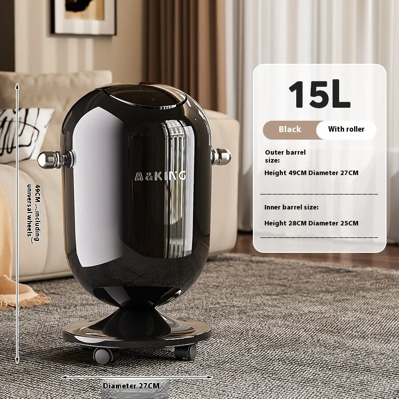Premium Touch-Free Trash Can Large Capacity Stainless Steel Waste Bin for Living Room Kitchen Bathroom Floating Lid Tall Design Lootquake LLC