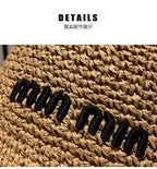 2025 Letter Sun Hat for Women Straw Beach Hats Women Large Wide Brim  Foldable Hat  Fashion Designer Outdoor Korean Bucket Hat