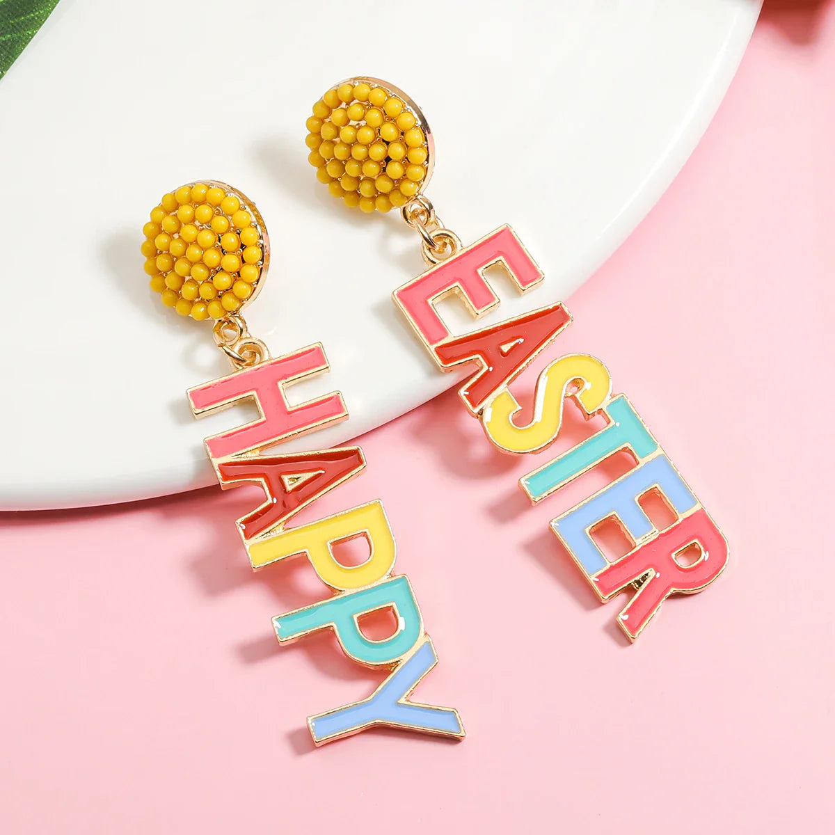 Best Lady Easter Earrings Alloy Pearls Rabbit Egg Shells Chicken Letters Tassels Various Options For You To Match Lootquake LLC