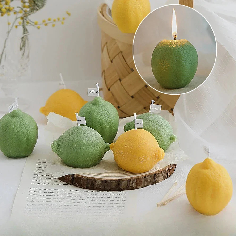 INS Decorative Fragrance Gift Lemon Candle DIY Fragrance Birthday Gift with Hand Gift Imitation Fruit Candle Scented Candles Lootquake LLC