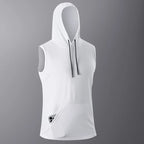 Men's Quick-Dry Gym Hoodie T-Shirt Black