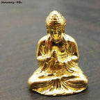 1PC Buddha Statues Copper Sculpture Fengshui Figurine Home Decor Resin Sitting  Miniature 2.8x2.4cm Lootquake LLC