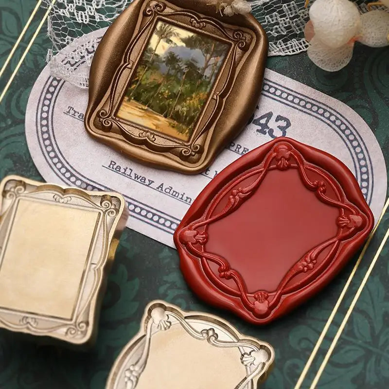 Photo Frame Series Sealing Wax Stamp Head Fire Paint Seal Wax Stamp Heads For DIY Scrapbooking Envelope Wedding Party Invitation Lootquake LLC