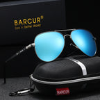 BARCUR Sunglasses Retro Chic Men Fashion Oversized Pilot Style Sunglasses with Mirrored TAC Lenses Durable Stainless Steel Frame for Hiking Outdoor Sports and Sun Protection for Summer Stevvex
