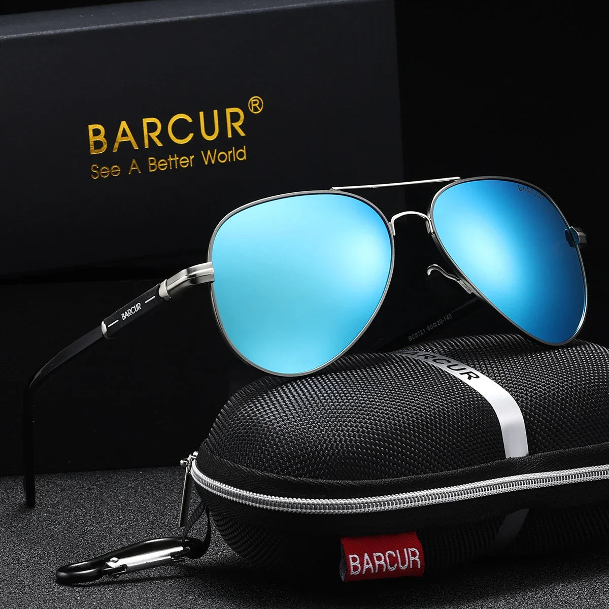 BARCUR Sunglasses Retro Chic Men Fashion Oversized Pilot Style Sunglasses with Mirrored TAC Lenses Durable Stainless Steel Frame for Hiking Outdoor Sports and Sun Protection for Summer Stevvex