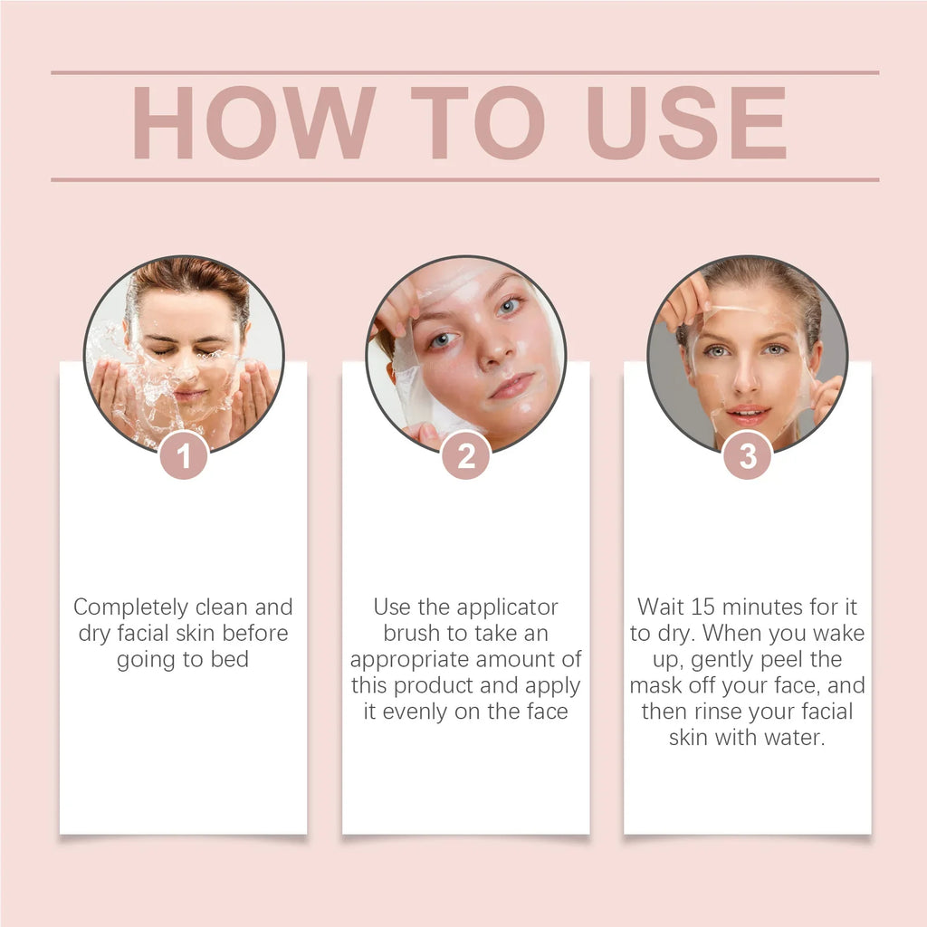 Collagen Overnight Wrapping Peel Off Facial Mask Set Korean Collagen Night Wrapping Mask Deeply Hydrates Night Care Mask Cream