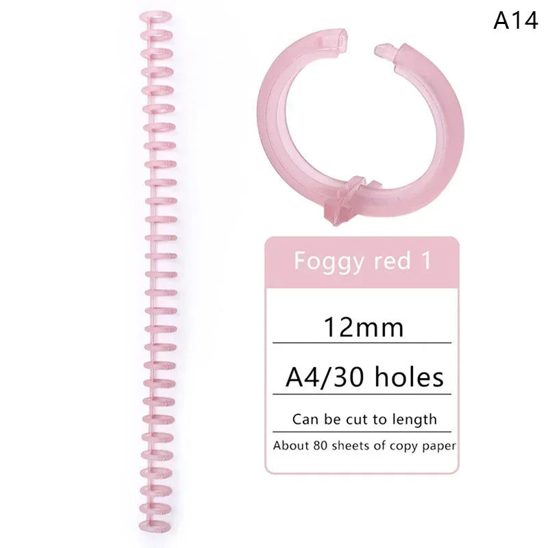 5pcs Loose-leaf Binding Ring Spring Spiral Rings Plastic Binder Strip 30 Holes For A4 Paper Notebook Stationery Office Supplies Lootquake LLC