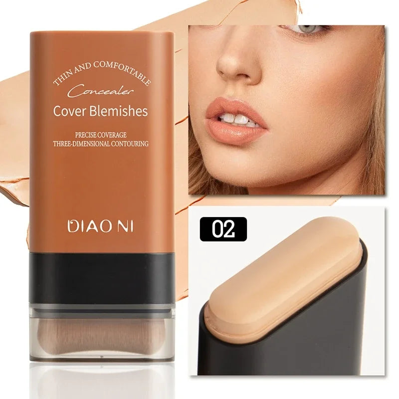 Matte Foundation Cream Stick Multi-Use Eraser Makeup Full Coverage Waterproof Lasting Oil-control Cover Acne Base With brush Lootquake LLC
