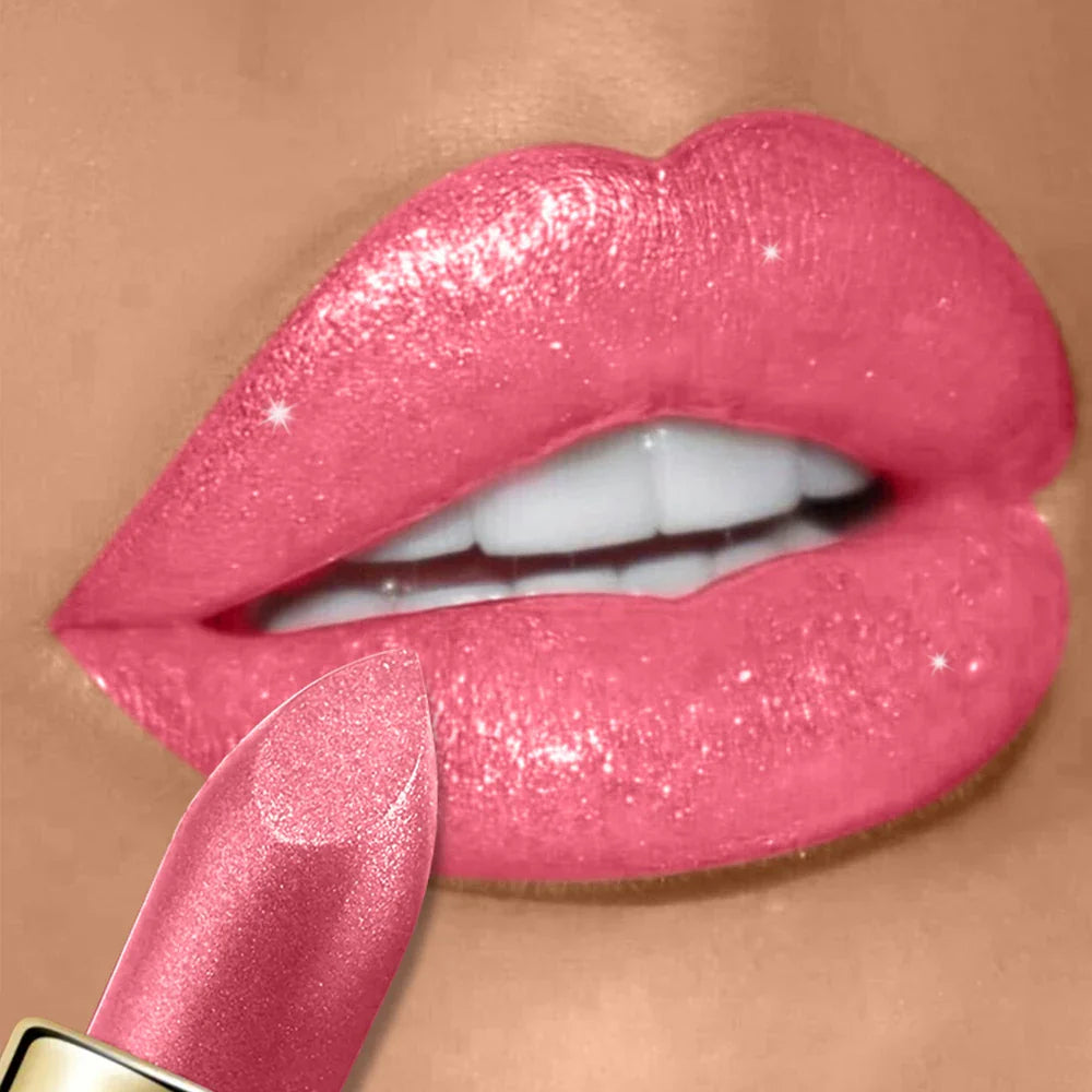 Diamond Shimmer Lipstick Lip Gloss High Pigmented Long Lasting 10 Colors Glitter Lipgloss Lips Makeup Cosmetics Sexy Make Up Lootquake LLC