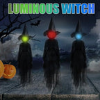 367A Halloween Decorations Outdoor Large Light Up Holding Hands Screaming Witches Scary Decor for Home Outside Yard Lawn