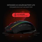 Redragon M686 Wireless Gaming Mouse, 16000 DPI Wired/Wireless Gamer Mouse with Professional Sensor, 45-Hour Durable Power Capaci