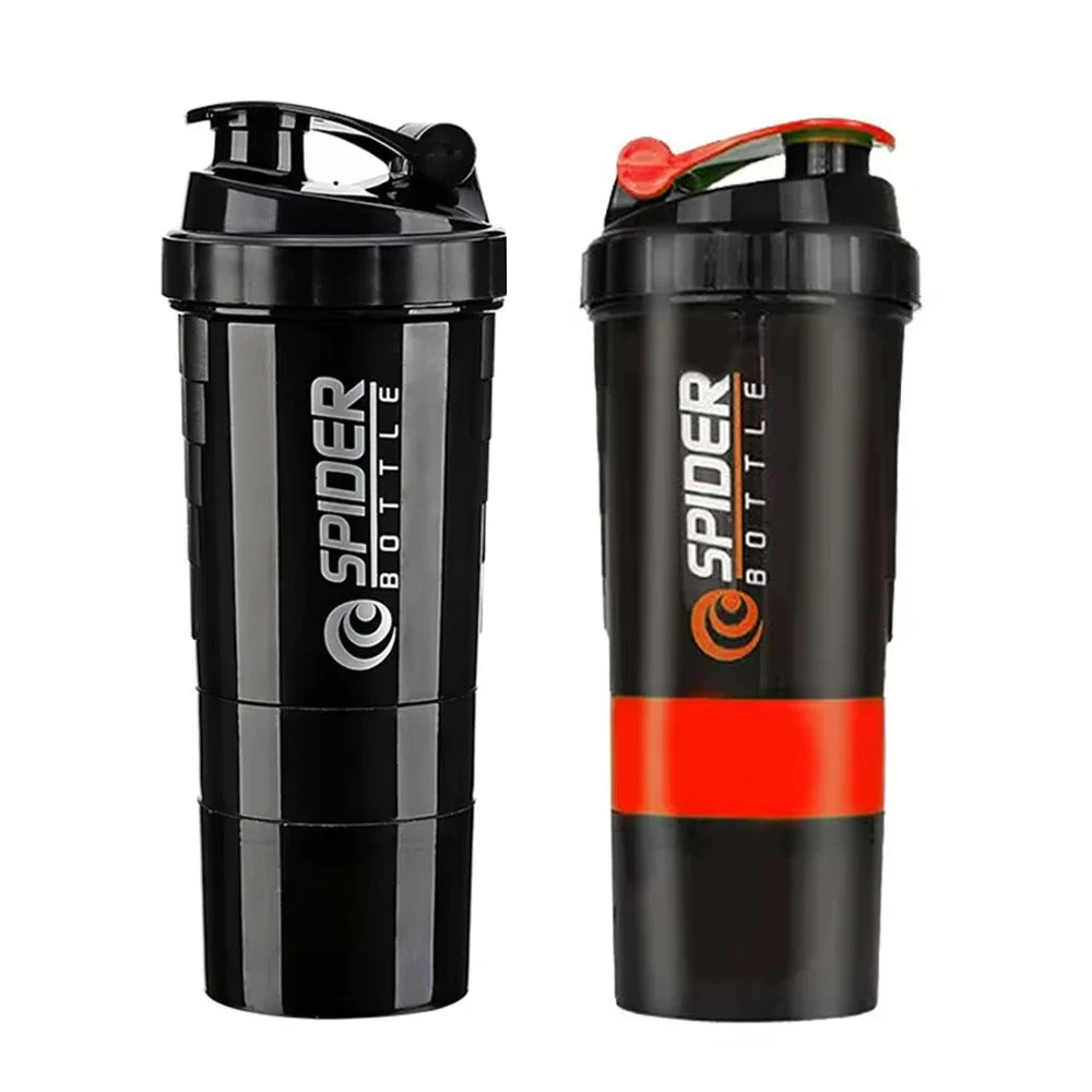 3 Layers Shaker Protein Bottle Powder Shake Cup Water Bottle Plastic Mixing Cup Body Building Exercise Bottle Lootquake LLC