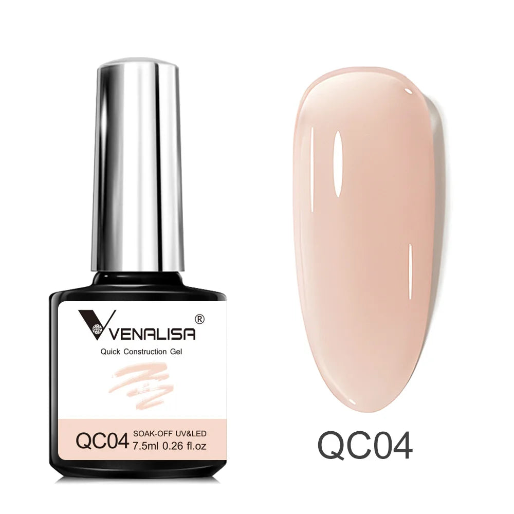 VENALISA 7.5ml Quick Construction Gel Semi Transparent Jelly Color Nail Gel Polish Strengthener Soak Off UV LED Nude Pink Gel Lootquake LLC