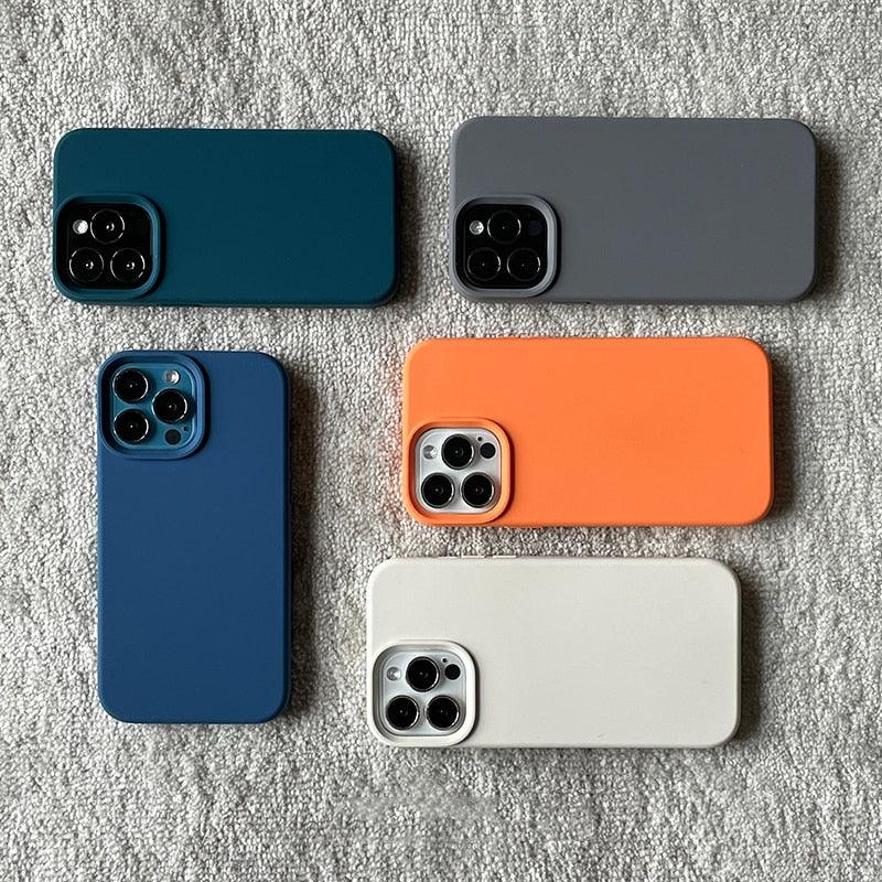Classic Candy Color Silicone Case For iphone 13 12 Mini 14 13 Pro Max Camera Lens Protective Bumper Cover For iPhone 14 12 Pro Soft Flexible Silicone Slim Fit Case For Iphone Stevvex