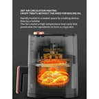 2025 New Xianke Air fryer 5L large capacity household barbecue multifunctional rotary electric fryer electric oven Pi-Mart