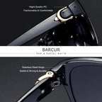 BARCUR Polarized Men’s Fashion Sunglasses – Elliptical Gradient TAC Lens with UV400 Protection – Lightweight Stainless Steel Frame Stylish Summer Eyewear for Travel Driving & Outdoor Gift Occasions Stevvex