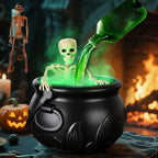 Halloween Decorations Indoor Cauldron Halloween Decor With Floating Potion Bottles And Diffuser Black Plastic Witches Bowl Lootquake LLC